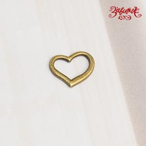 Сердце, металлический декор, 15х13 мм - Заготовки для декупажа. Интернет-магазин Завиток