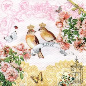 Коронованные птицы, 25х25 см, салфетка для декупажа - Заготовки для декупажа. Интернет-магазин Завиток