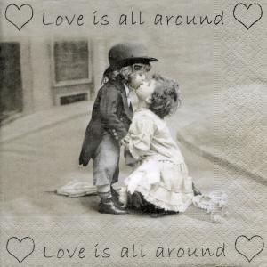 Love is all around, 33х33 см, салфетка для декупажа - Заготовки для декупажа. Интернет-магазин Завиток