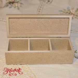 Шкатулка "Роза", мдф, 22х8х7 см, разделители в комплекте - Заготовки для декупажа. Интернет-магазин Завиток
