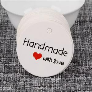 Бірка крафтова Handmade with love, 3,5 см, картон - Заготовки для декупажа. Интернет-магазин Завиток