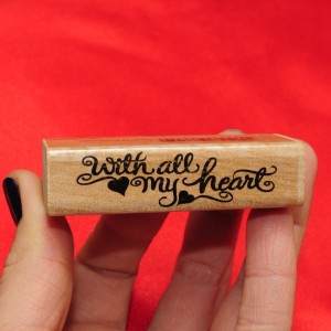 Штамп "With all my heart" (От всего сердца), 6 см - Заготовки для декупажа. Интернет-магазин Завиток