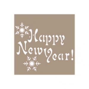 Трафарет №20 новогодний "Happy New Year!", 6,5х7 см - Заготовки для декупажа. Интернет-магазин Завиток