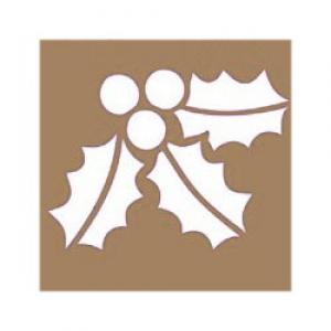 Трафарет №99 рождественский остролист, 6х5 см - Заготовки для декупажа. Интернет-магазин Завиток